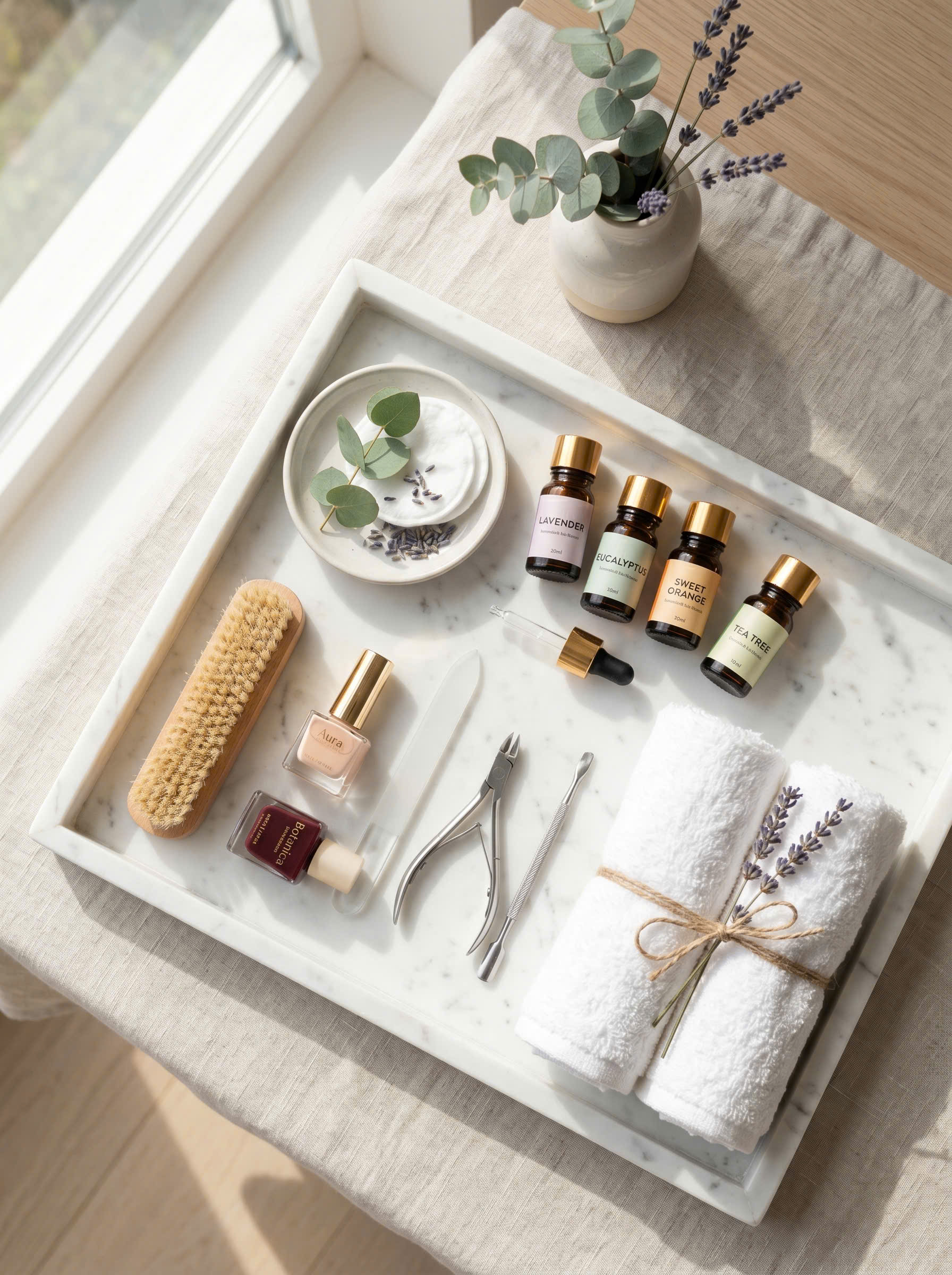 Organized studio detail with tools and products